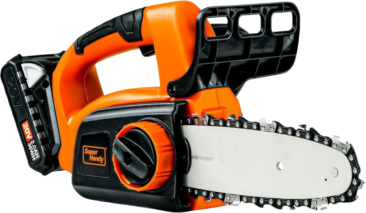 Super Handy GUT072 Electric Mini Chainsaw 8" Bar 20V 2Ah Cordless New