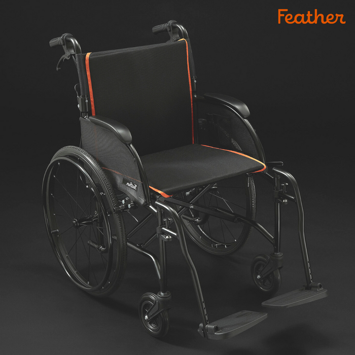 Feather Chair Lightweight Wheelchair, 13.5 lbs, Folding