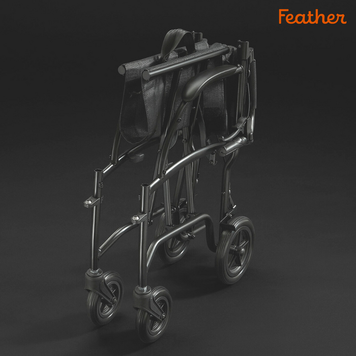 Feather Transport Wheelchair, 13 lbs, 18" Seat, 300 lb Capacity