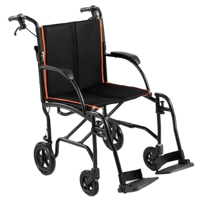 Feather Transport Wheelchair, 13 lbs, 18" Seat, 300 lb Capacity