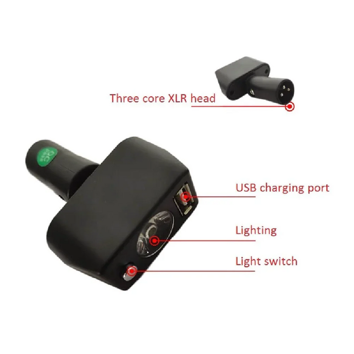 ComfyGO Headlight and USB Connector For Electric Wheelchairs