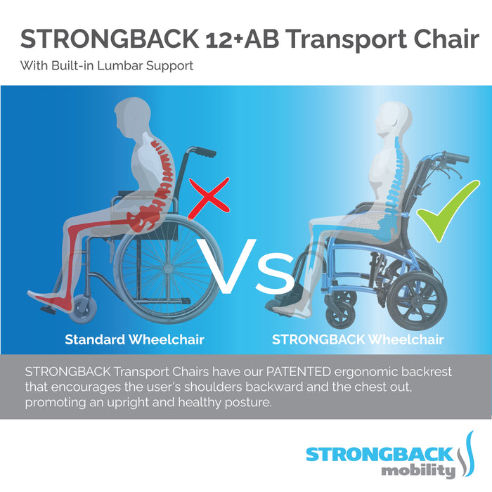 STRONGBACK Excursion 12+AB Transport Wheelchair (1003AB / 1012AB)