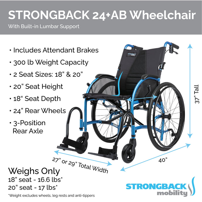 STRONGBACK Comfort 24+AB Wheelchair (1007AB / 1010AB)