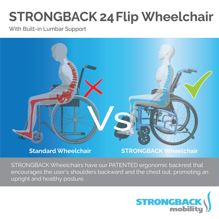 STRONGBACK Comfort 24 Flip Wheelchair (1019)