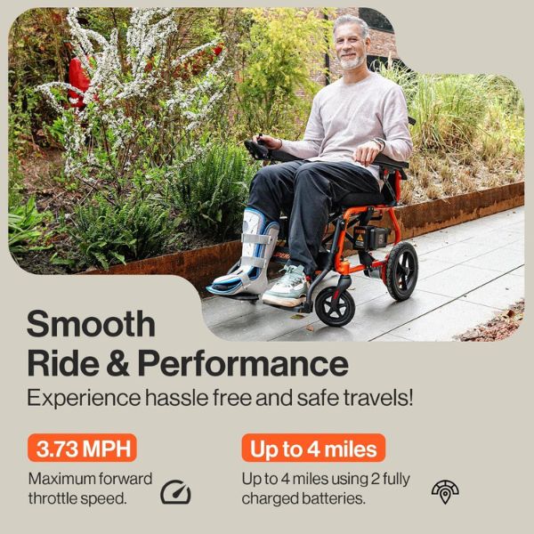 SuperHandy GoRide 2 Portable Power Wheelchair, 330 lb Capacity