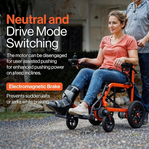 SuperHandy GoRide Portable Power Wheelchair, 220 lb Capacity