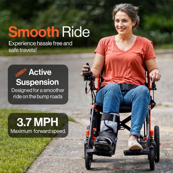 SuperHandy GoRide Portable Power Wheelchair, 220 lb Capacity