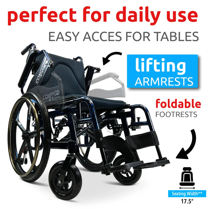 ComfyGO X-1 Lightweight Manual Wheelchair