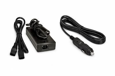 1x power supply with AC input cable (4997-SEQ) and 1x DC (vehicle) power cord 