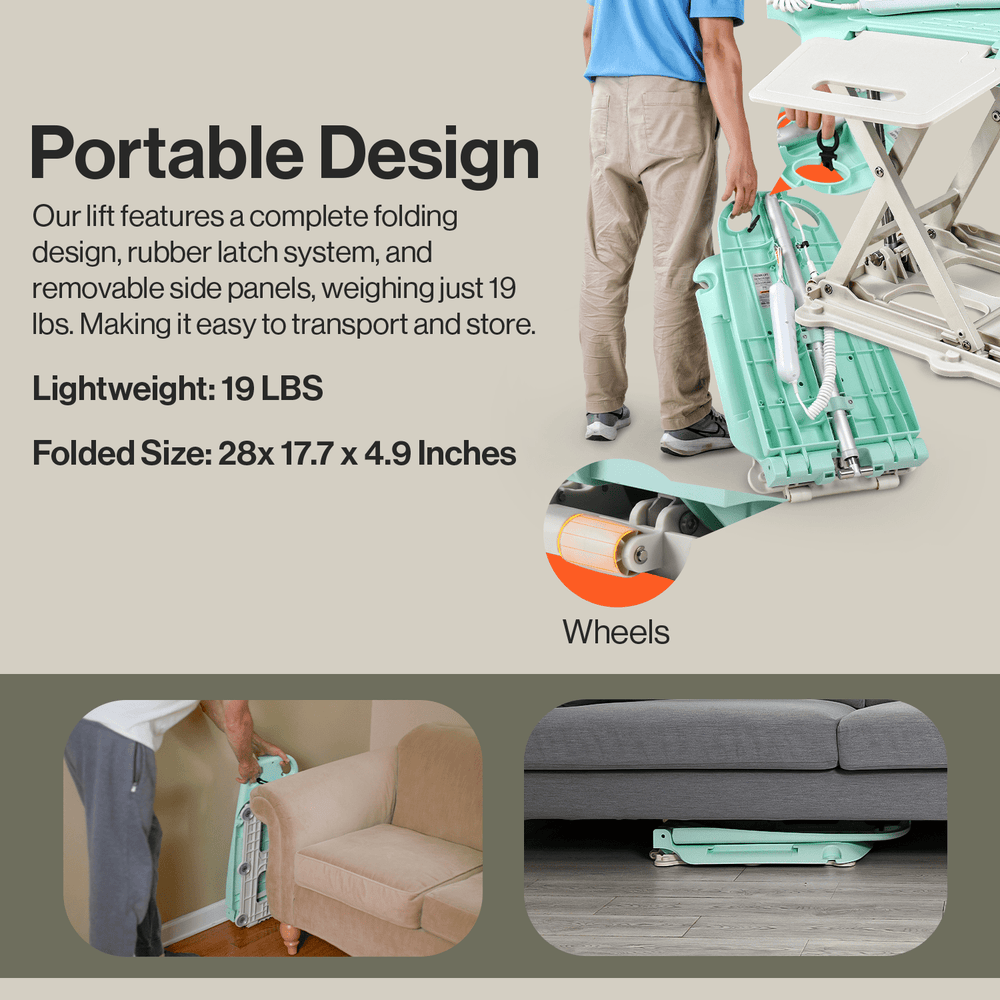 SuperHandy GoRise LT Portable Bath Lift, 330 lb Capacity, IP68 Waterproof - What's in the box
