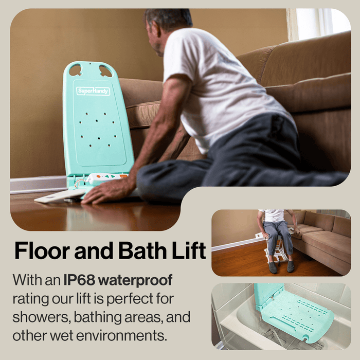 SuperHandy GoRise LT Portable Bath Lift, 330 lb Capacity, IP68 Waterproof