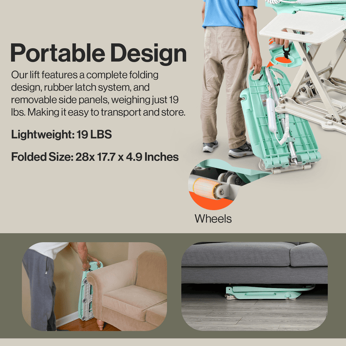 SuperHandy GoRise LT Portable Bath Lift, 330 lb Capacity, IP68 Waterproof