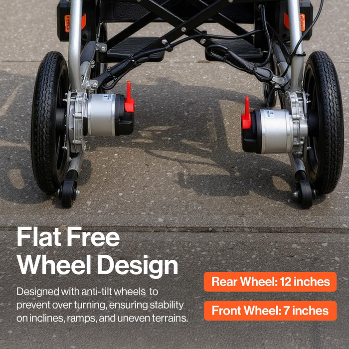 SuperHandy GoRide 2 Plus Folding Power Wheelchair, 300 lb Capacity