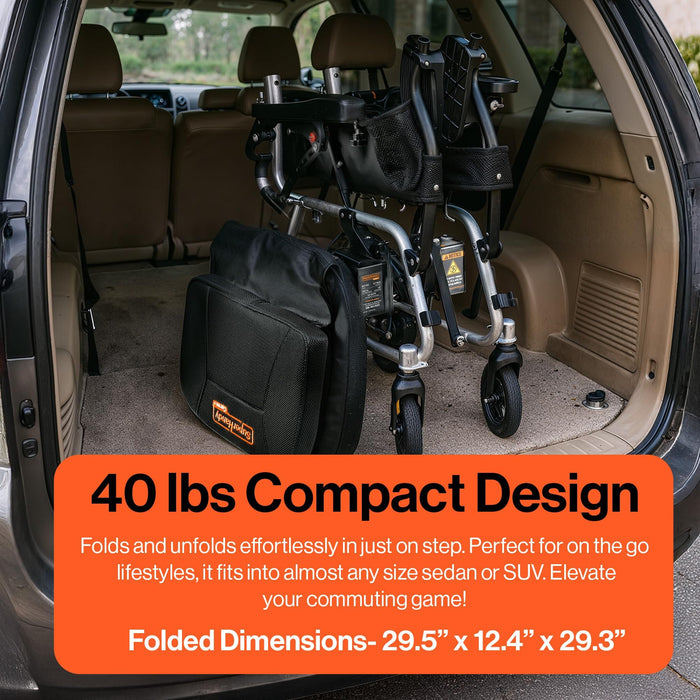 SuperHandy GoRide 2 Plus Folding Power Wheelchair, 300 lb Capacity