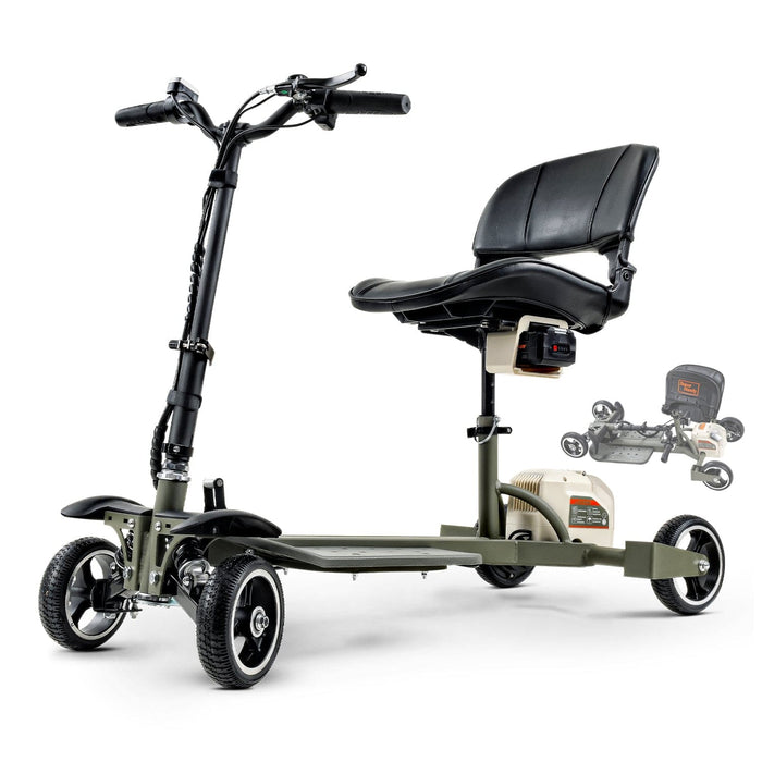SuperHandy Passport Pro 4-Wheel Folding Mobility Scooter, Dual Battery