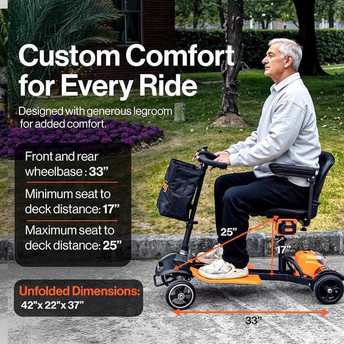 SuperHandy Passport Prime Folding Mobility Scooter with Auto E-Brake