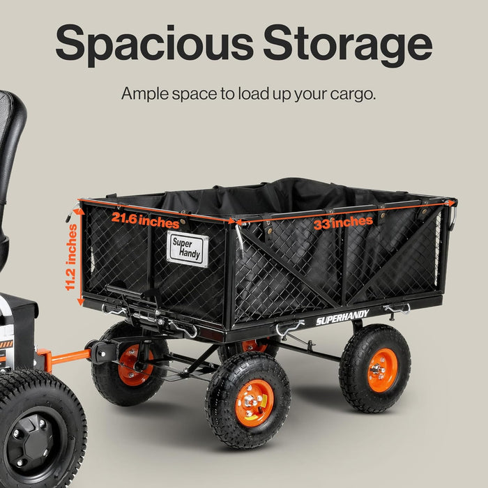 SuperHandy Heavy Duty Garden Dump Cart, 660 Lb Capacity, 4-Wheel