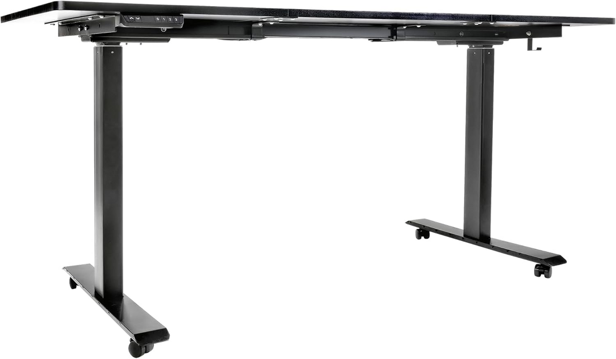 Super Handy GUT154 Standing Desk with Wireless Charging 3 Memory Presets 63'' x 30'' Adjustable Height up to 49'' Engineered Wood Black New