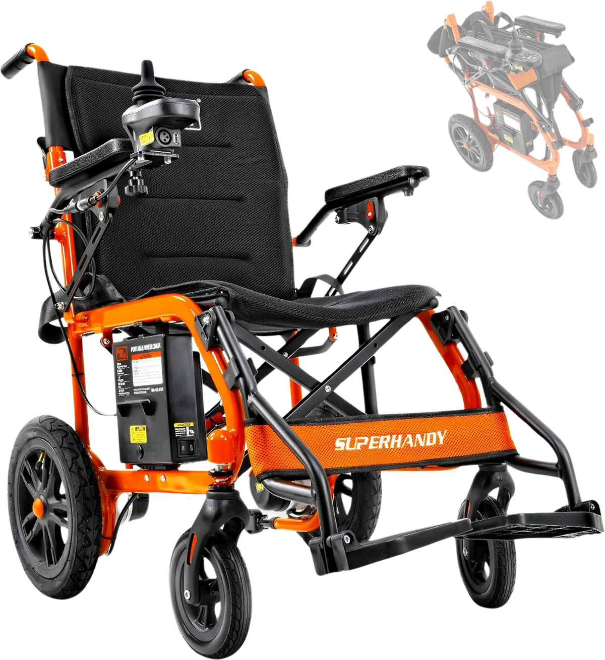 Super Handy GUT155 Foldable Electric Wheelchair 24V 6Ah 250W 3.7 MPH M ...