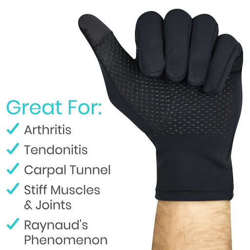 Copper Full Finger Arthritis Gloves - Small - copper-full-finger-arthritis-gloves