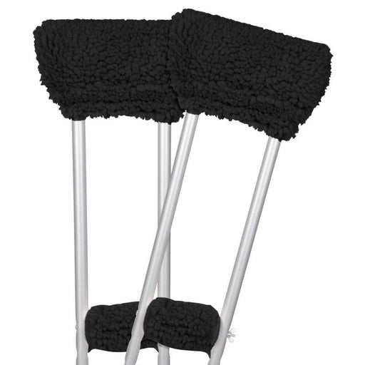 Sheepskin Crutch Pads - Black - pads-for-crutches